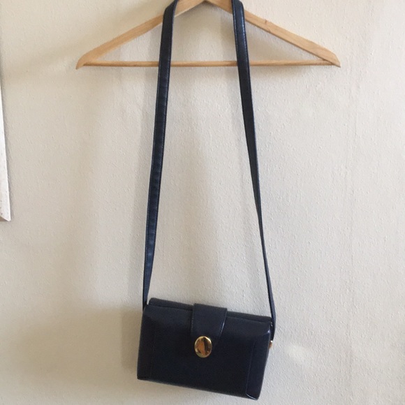 Vintage Handbags - Vintage purse - navy blue - modern simple design